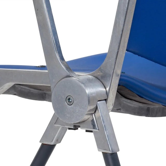 Mid-Century Modern Giancarlo Piretti Royal Blue Chairs - a Pair For Sale - Image 3 of 3