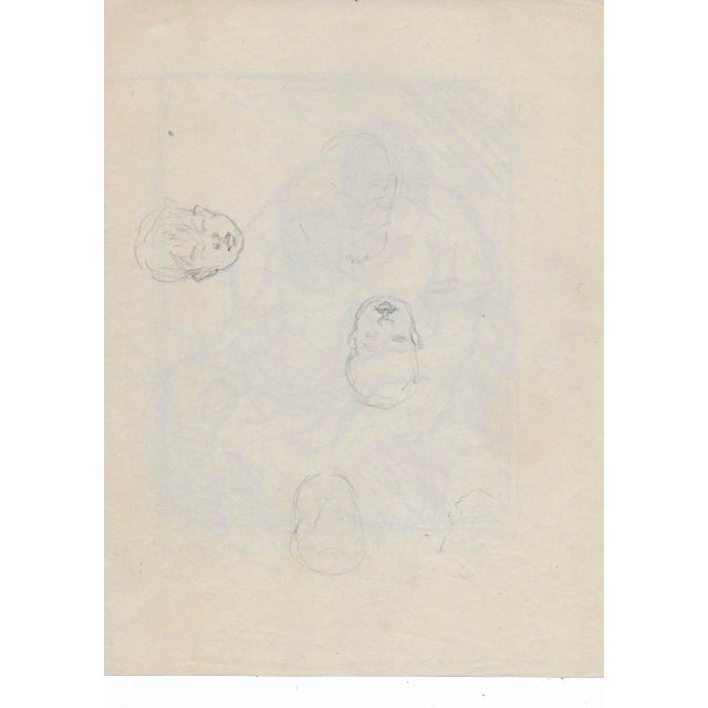 Figurative 1948 Lawrence Nelson Wilbur Bedtime Drawing For Sale - Image 3 of 3