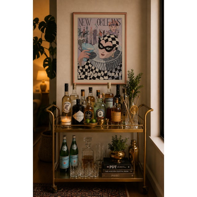 Vintage 1980s Le Mardi Gras New Orleans Framed Lithograph Signed by the Artist For Sale - Image 13 of 14