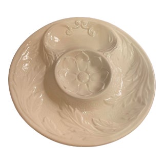 Mid 20th Century Majolica Cream Artichoke Plates For Sale
