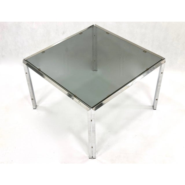 Mid-Century Chrome and Smoked Glass Coffee Table, 1980s For Sale - Image 7 of 10