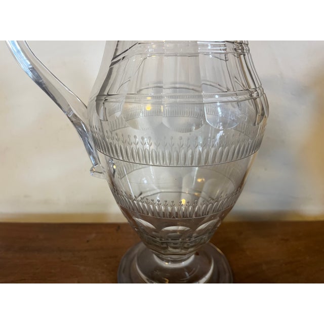 Large Antique Early 19th Century George III Anglo Irish Cut Crystal Glass Wine Ewer or Water Pitcher For Sale - Image 15 of 18