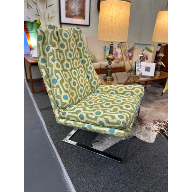 Metal 1970s Cantilevered Lounge Chair by Design Institute of America For Sale - Image 7 of 7