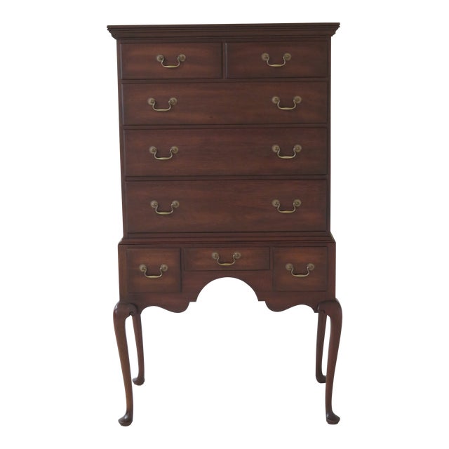 1980s Queen Anne Kittinger Biggs Old Dominion Mahogany Highboy Chairish