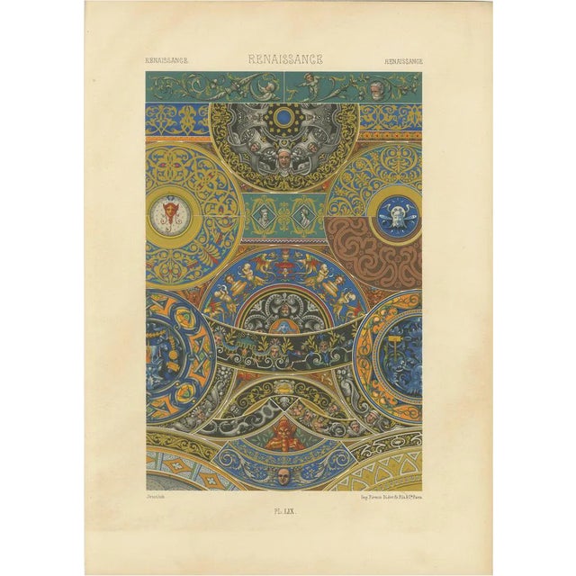 Jesta, Renaissance Ceiling Ornament, Plate LIX, 1869, Print For Sale