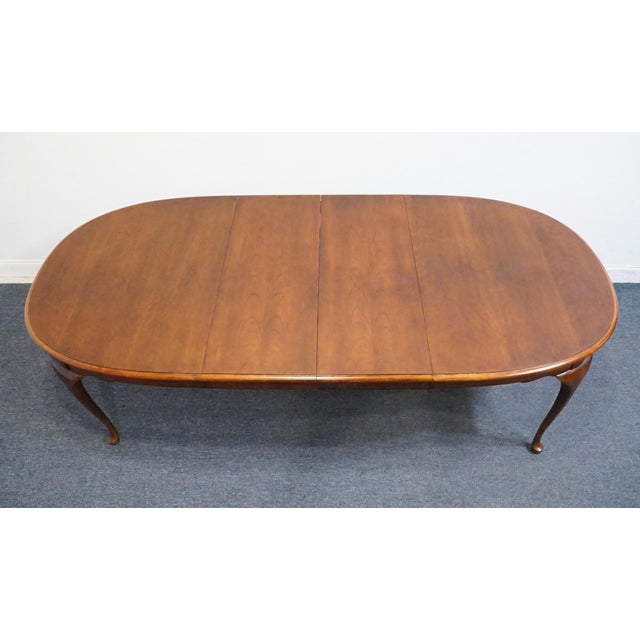 Wood Stanley Furniture Solid Cherry Traditional Style 98" Oval Dining Table 6111-32 For Sale - Image 7 of 11