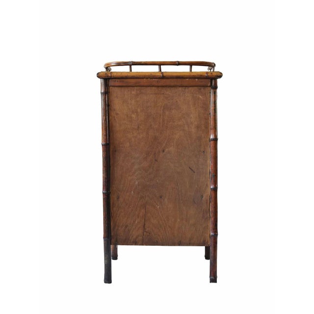 Antique English Chinoiserie Bamboo Cabinet For Sale - Image 4 of 11