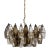 Italian Poliedri Chandelier, 56 Hand-Blown Clear & Smoked Glass Elements, Brass Frame, 1970s Style For Sale