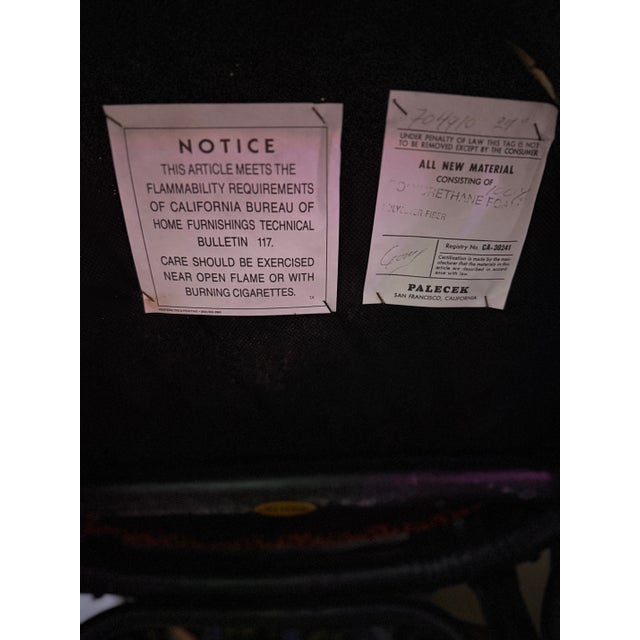 Tribal Palecek Designer Black Woven Rattan Cheetah Counter Stool Set For Sale - Image 3 of 12