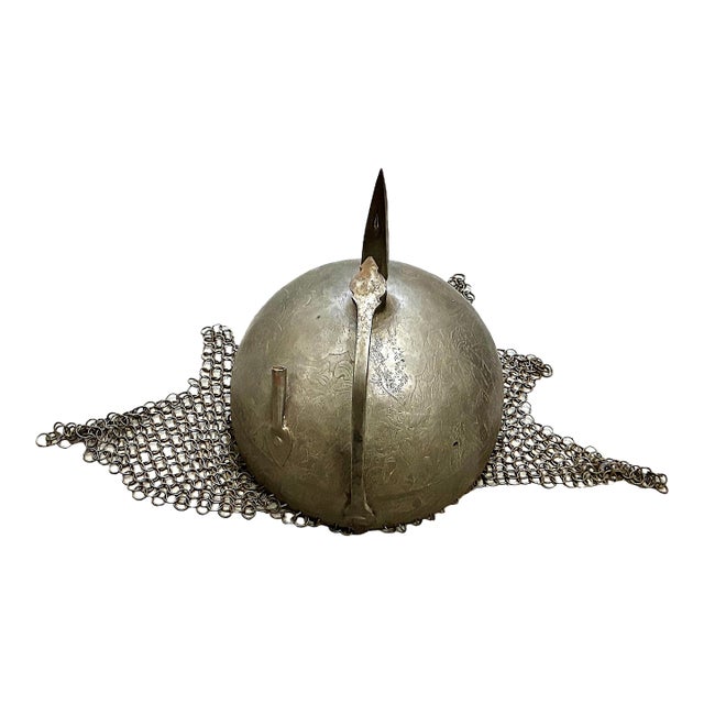 Indo-Persian Kulah Khud Hand-Engraved Steel Helmet For Sale