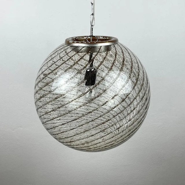 Vintage Swirled Murano Glass Pendant Lamp from La Murrina, Italy, 1970s For Sale - Image 11 of 13