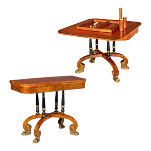 Fine Rare Pair of 19th Century English Antique Rosewood Games Tables