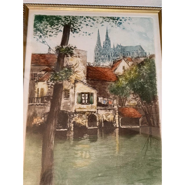Mid 20th Century Mid 20th Century Rustic European Landscape Scene Prints, Framed - Set of 2 For Sale - Image 5 of 8