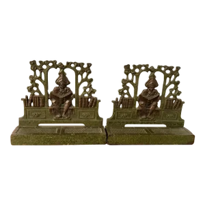 Bronze Art Nouveau Scholar Library Bookends