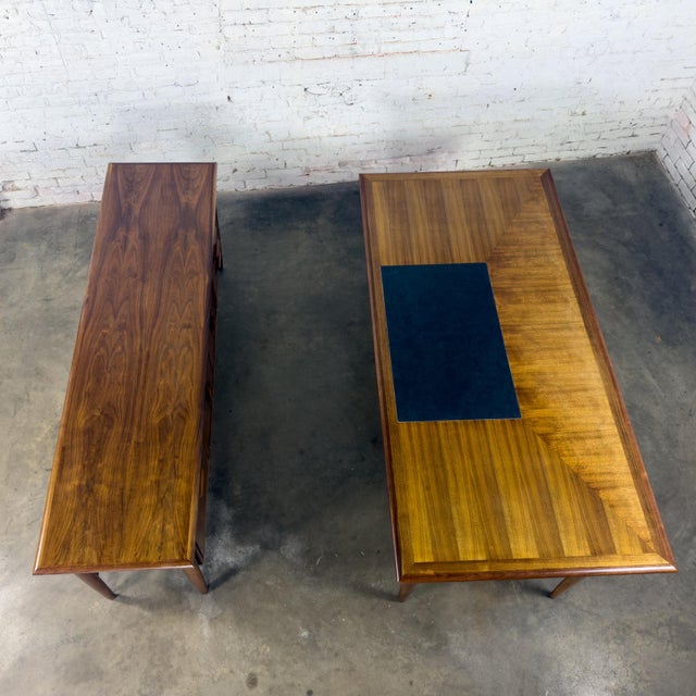 Mid-20th Century MCM Alma Castilian Series Walnut Credenza & Executive Desk W/Leather Work Surface For Sale - Image 4 of 18