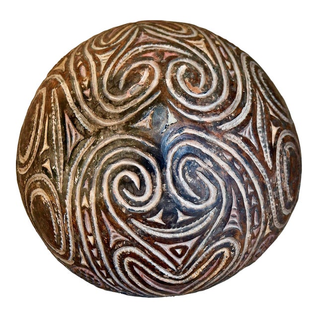 Papua New Guinea Kamana Sago Incised Ceramic Bowl For Sale