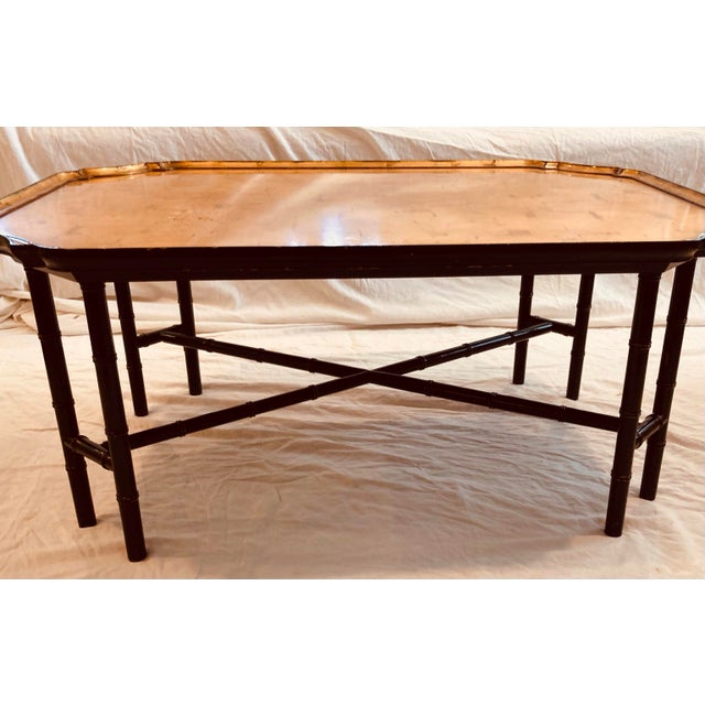 Kittinger Chinese Chippendale Faux Bamboo Tray Top Cocktail Table Gold Finish Top For Sale In Dallas - Image 6 of 11