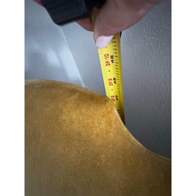 Vintage Drexel Mustard Gold Velvet Wingback Chair For Sale - Image 10 of 12