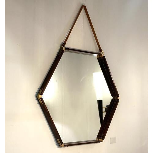 Hexagonal Mirror, Italy, 1960s For Sale - Image 3 of 11