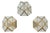 Gold and Satin Glass Geometic Wall Sconces by Wilhelm Vest Wahl, 1970s, Set of 3 For Sale