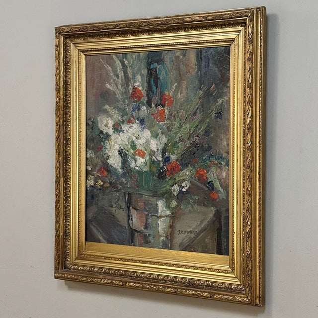 1930s Antique Framed Oil Painting on Canvas by J. E. Muller For Sale - Image 5 of 16