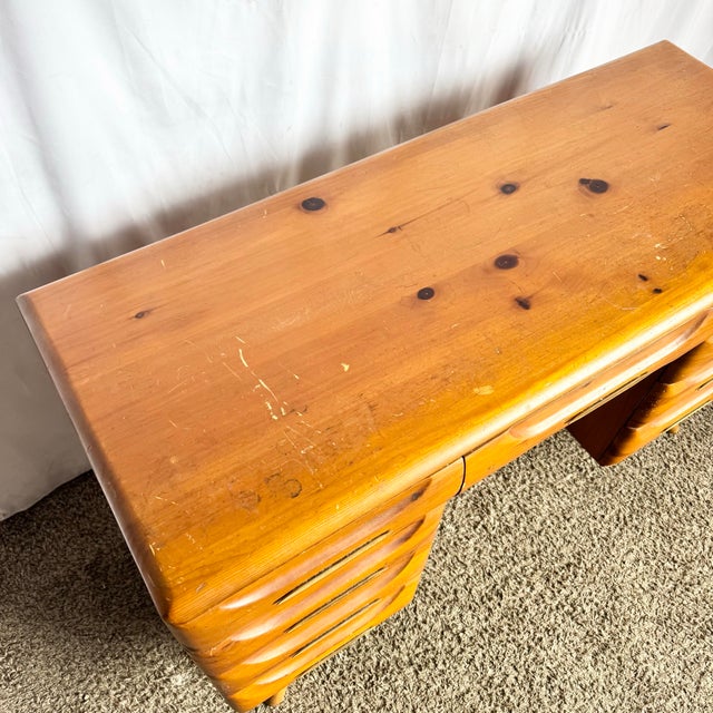 Mid-Century Modern Mid Century Modern Sculptured Pine Desk by Franklin Shockey For Sale - Image 3 of 10