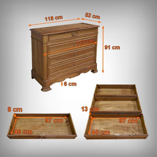 Louis-Philippe Style Walnut Chest of Drawers, 1900s For Sale - Image 17 of 18