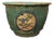 Late 20th Century Green Planter with Floral Relief Design For Sale