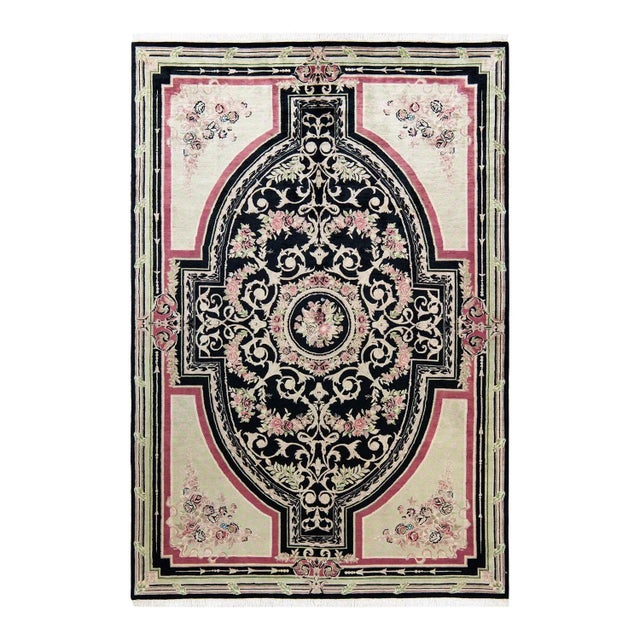 Mogul Collection Handmade Area Rug - Black Collection 6' 2" x 9' 1" For Sale - Image 9 of 9