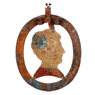 19th Century Tole and Iron Silhouette Store Sign For Sale