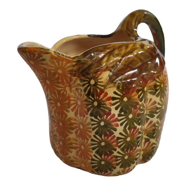 1960s Hand Painted in Italy Ceramic Pitcher For Sale