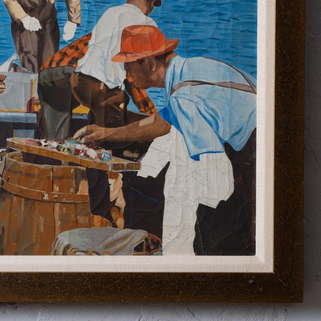 Fishermen Painting, 1940s For Sale In Savannah - Image 6 of 9