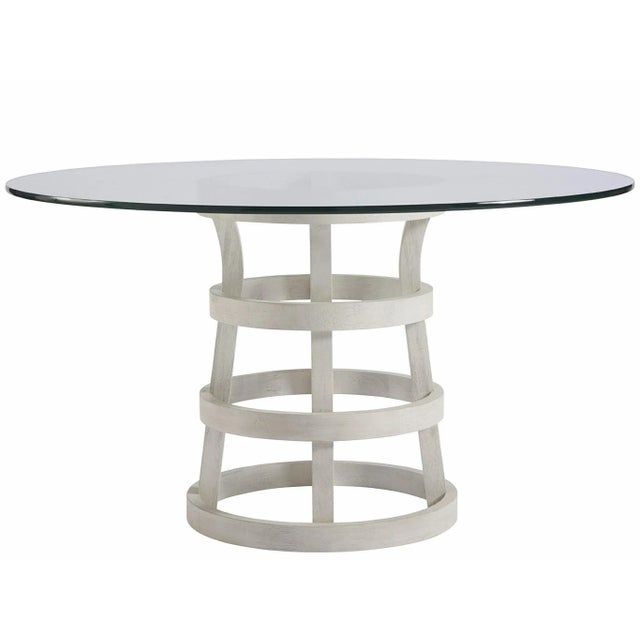 Shoreline Round Glass 54" Table, Beige For Sale - Image 9 of 9