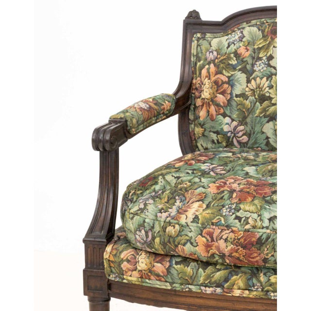 French Provincial French Provincial Style Mahogany Sofa For Sale - Image 3 of 8