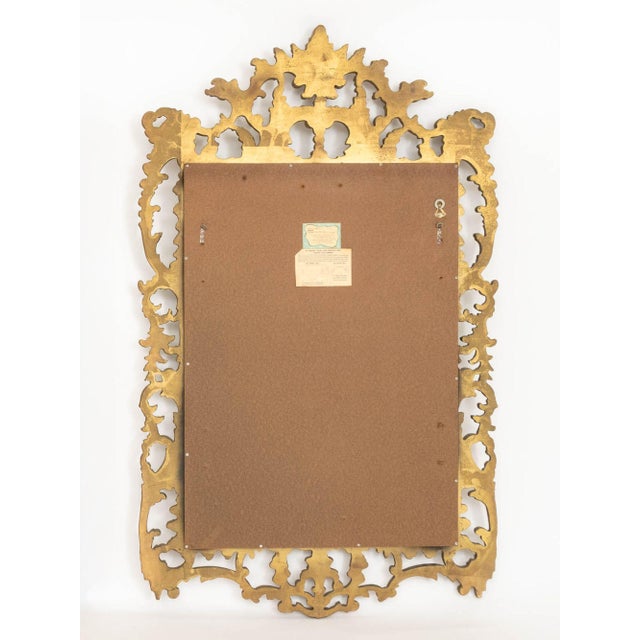 Wood Rococo Style Silvered and Gilt Framed Mirror For Sale - Image 7 of 7
