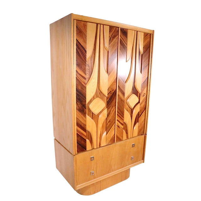 Brutalist Organic Mid Century Modern Tobago Armoire Chifferobe Made in Canada C 1970's For Sale - Image 13 of 16
