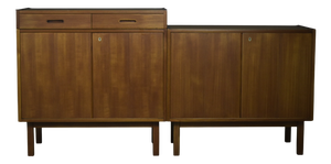 Scandinavian Mid-Century Modern Modular Teak Sideboards with Cabinet, 1960s, Set of 3
