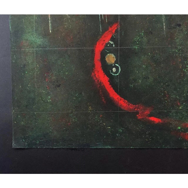 Mid-Century Modern 1950s "Stars" Abstract Mixed-Media Painting on Paper by Rolph Scarlett For Sale - Image 3 of 6