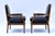 Black Louis Xvi Style Leather Fauteuil Chairs For Sale - Image 8 of 12
