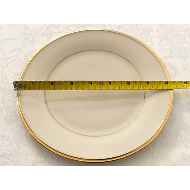 Late 20th Century Lenox Eternal Salad Plate Excellent Condition. The plate has a Cream body with wide Gold Trim and Gold...