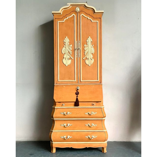 Elevate your home office or living space with this exquisite vintage Regency-style secretary desk. This piece embodies...