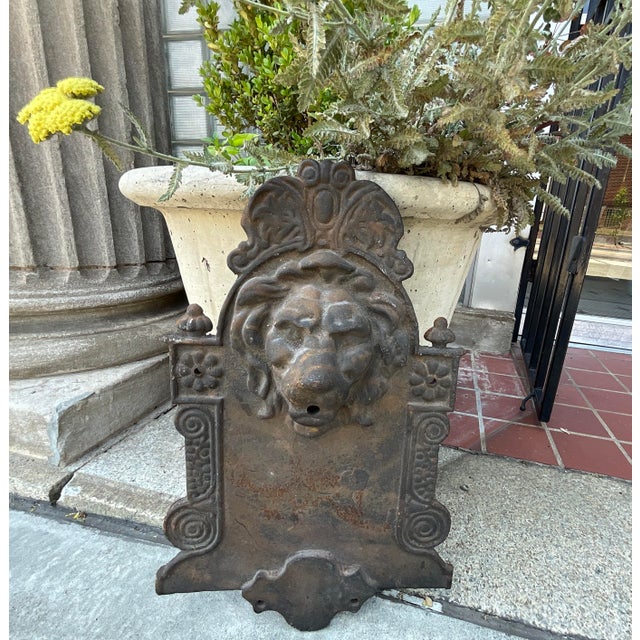 Early 20th Century Cast Iron Lion Architectural Fountain Back For Sale - Image 11 of 17