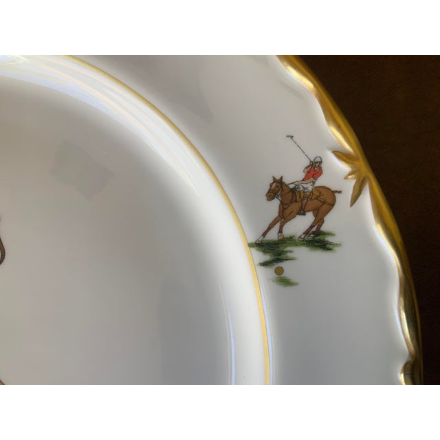 Palm Beach Polo Boehm Bone China Hand Painted Gilt Dinner Plate For Sale In Naples, FL - Image 6 of 9