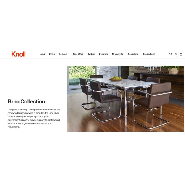 Set of 4 Mies Van Der Rohe Brno Tubular Chairs for Knoll — Chrome & Leather For Sale - Image 11 of 13