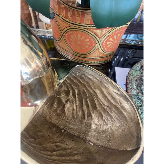 Pair of Large Solid Brass Nautilus Shell Bottle Coolers or Planters For Sale - Image 11 of 11
