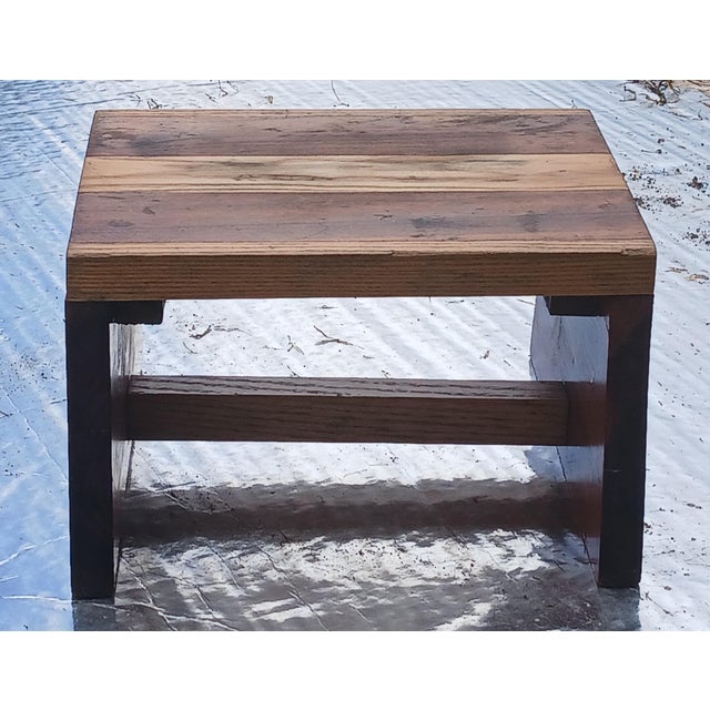 1970s Vintage Handmade Rustic Cedar Stool For Sale - Image 5 of 10