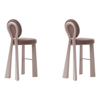 Mary II Bar Chairs in Wood by Ottiu, Set of 2 For Sale