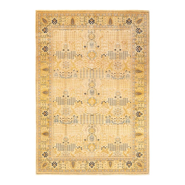 Mogul, One-of-a-Kind Hand-Knotted Area Rug in Ivory, 6' 2" x 9' 1" For Sale