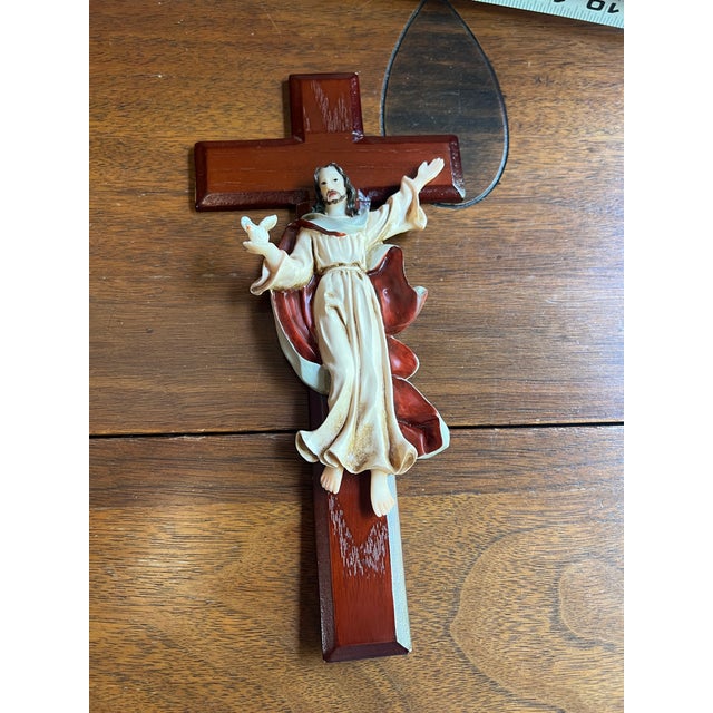 Vintage Resin Jesus on the Cross Figurine For Sale - Image 9 of 9