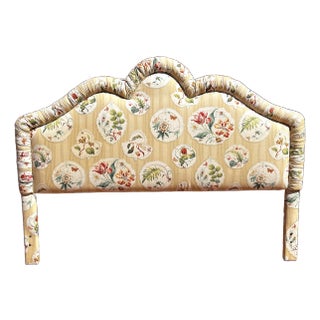 Upholstered King Headboard in Ditchley by Colefax and Fowler 1990s Discontinued For Sale